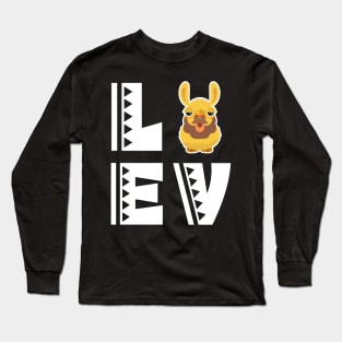 Cute love alpaca t shirt funny alpaca lover gifts for kids Long Sleeve T-Shirt